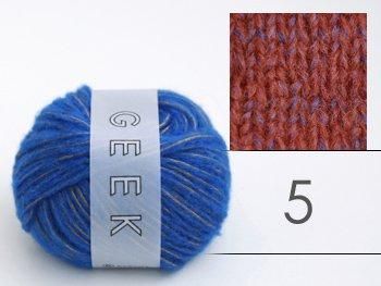 横田 ダルマ毛糸 ギーク col.5 トマト×ブルー 通販｜毛糸 手芸の店 も
