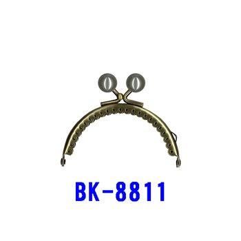 イナズマ 口金 丸型縫い付け玉付小物がま口 BK-8811 S