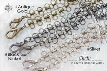 ■廃番■ 購入不可|イナズマ バッグ用 ナスカン付 チェーン 39cm BK-45