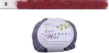 特価毛糸 リゾート純毛並太 col.8 ワインレッド ダルマ手編み糸