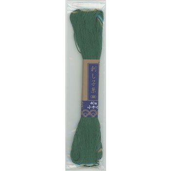ダルマ 刺し子糸 細 緑 col.5 小かせ 40m