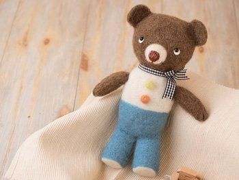 ■廃番■ H441-242 フェルティングニードルで作るフェルト羊毛キット お出掛けくまさん