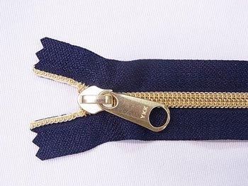 YKK メタリオン コイルファスナー 40cm 058 紺/ゴールド 通販 YKK メタリオン コイルファスナー 40cm 058 紺/ゴールド 通販