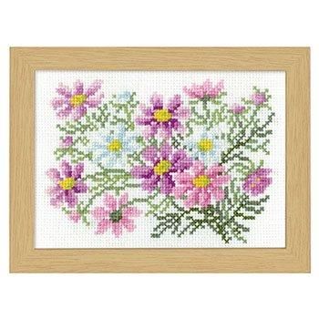 額装つき】花のクロスステッチ【完成品】
