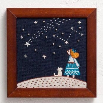 コスモ 刺繍キット STARRY SKY No.542105 フレーム付き 通販｜手芸の店 もりお！