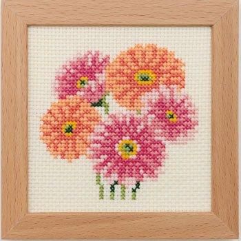 コスモ 刺繍キット ガーベラ No.883 フレーム付 クロスステッチ