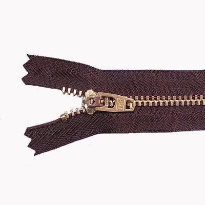 YKK 3YG 20cm ジーンズ用ファスナー col.570 焦茶