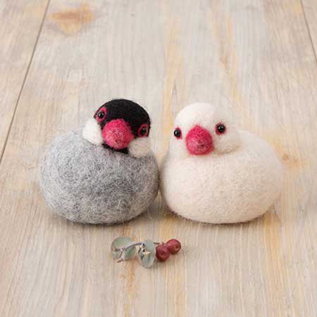 ハマナカ 羊毛キット 桜文鳥と白文鳥 H441-611