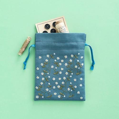 戸塚刺繍 キット 星あかりの刺繍手帖 巾着袋 はこべ No.544 通販