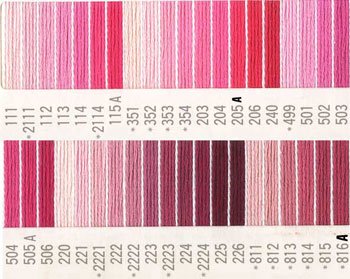 コスモ刺繍糸 25番 ピンク系 国産刺繍糸