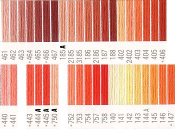 コスモ刺繍糸 25番 オレンジ系 国産刺繍糸