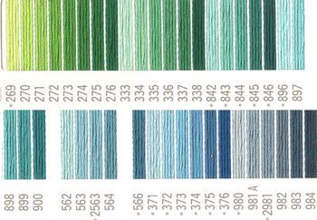 コスモ刺繍糸 25番 グリーン系 国産刺繍糸
