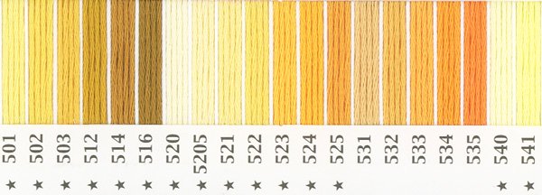 オリムパス刺繍糸 25番 黄色・橙色系 1 の参考画像1