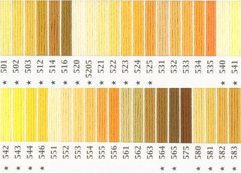 オリムパス刺繍糸 25番 黄色・橙色系 1