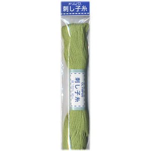 オリムパス 刺し子糸 黄緑色 col.6　20m