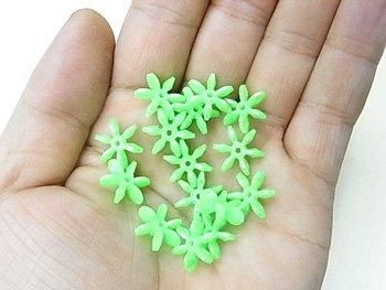 フラワービーズ 14mm col.18 オーロラ グリーン系