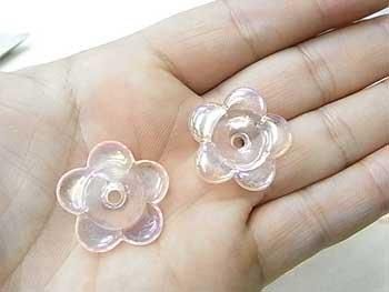 ニューフラワービーズ 25mm col.2 オーロラ 薄ピンク