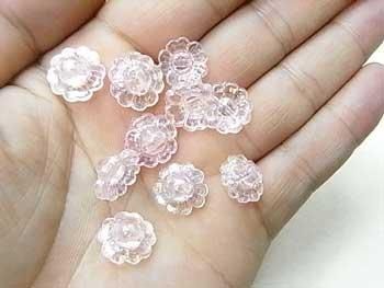 ニューフラワービーズ 12mm col.2 オーロラ 薄ピンク