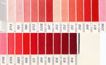 DMC 刺繍糸セット 25番 col.3713〜814x各1束 23色セット ピンク・赤色系 1