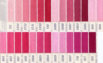DMC 刺繍糸セット 25番 col.151〜915x各1束 26色セット ピンク・赤色系 3