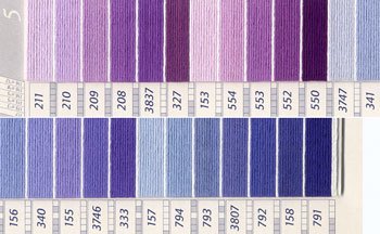 DMC 刺繍糸セット 25番 col.211～791x各1束 25色セット 紫・青色系 1