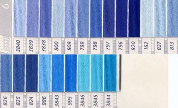 DMC 刺繍糸セット 25番 col.3840～3844x各1束 22色セット 紫・青色系 2