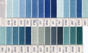 DMC 刺繍糸セット 25番 col.828〜3847x各1束 26色セット 紫・青色系 4