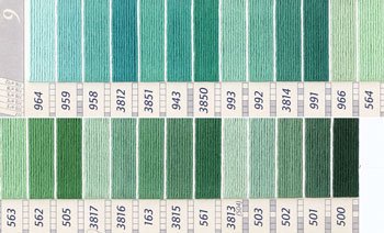 DMC 刺繍糸セット 25番 col.964〜500x各1束 26色セット 緑・黄緑色系 1