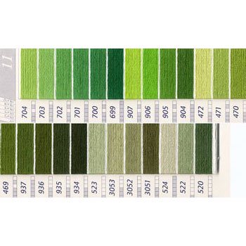 DMC 刺繍糸セット 25番 col.704〜520x各1束 25色セット 緑・黄緑色系 3
