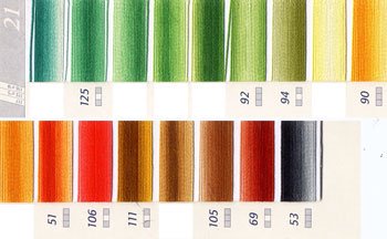 DMC 刺繍糸セット 25番 col.125～53x各1束 10色セット 段染め