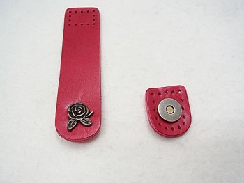 本革マグネットホック 縫いつけ JTKA-210 赤#102