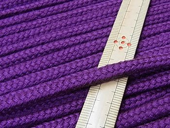 アクリルコード スピンドル紐 紫 太さ約7ｘ4mm 1反約25m