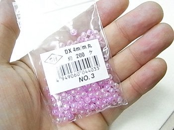 島村SH 丸ビーズ DX 4mm 1箱（20袋） col.3 オーロラ ピンク