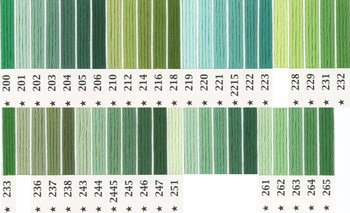 オリムパス刺繍糸 5番 緑・黄緑色系 1