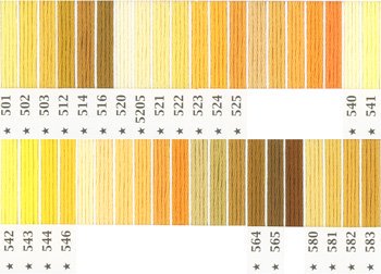 オリムパス刺繍糸 5番 黄色・橙色系 1