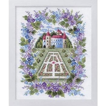【ライラックさま】vintage ❀お花とフラワーベースの刺繍絵 picture