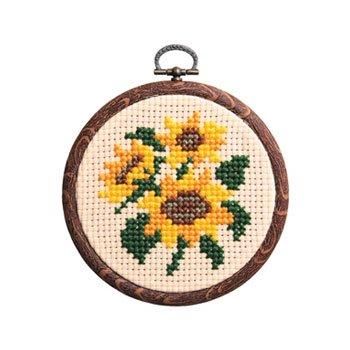 オリムパス 刺繍キット クロスステッチ 額付 初級 ヒマワリ 7330 オリムパス 刺繍キット クロスステッチ 額付 初級 ヒマワリ 7330