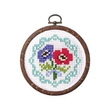 オリムパス 刺繍キット クロスステッチ 額付 初級 アネモネと