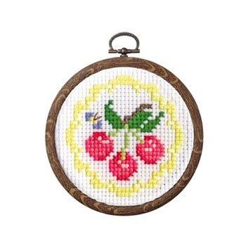 オリムパス 刺繍キット クロスステッチ 額付 初級 サクランボと オリムパス 刺繍キット クロスステッチ 額付 初級 サクランボと