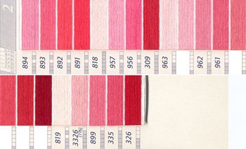 DMC 刺繍糸セット 5番 col.894〜326x各1束 16色セット ピンク・赤色系 2