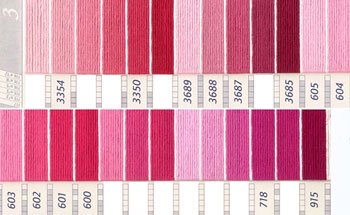 DMC 刺繍糸セット 5番 col.3354〜915x各1束 14色セット ピンク・赤色系 3