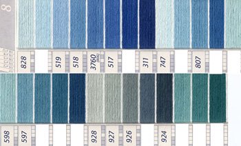 DMC 刺繍糸セット 5番 col.828〜924x各1束 14色セット 紫・青色系 4