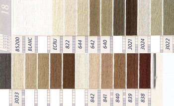 DMC 刺繍糸セット 5番 col.B5200〜838x各1束 16色セット 茶・白黒系 2