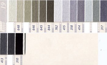 DMC 刺繍糸セット 5番 col.648〜310x各1束 11色セット 茶・白黒系 3