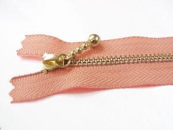 YKK 3G 玉付きファスナー 15cm ゴールド col.806 肌色