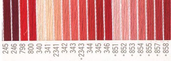 コスモ 刺繍糸セット 25番 col.245〜858x各1束 20色セット 赤系 2