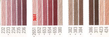 コスモ 刺繍糸セット 25番 col.232〜424x各1束 18色セット 茶系 1