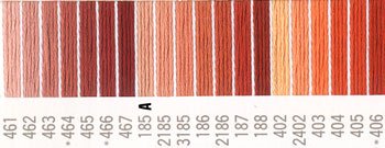 コスモ 刺繍糸セット 25番 col.461〜406x各1束 20色セット オレンジ系 1