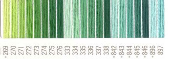 コスモ 刺繍糸セット 25番 col.269〜897x各1束 21色セット グリーン系 1