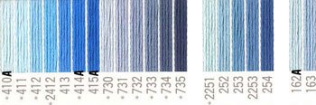 コスモ 刺繍糸セット 25番 col.410A〜163x各1束 20色セット 青系 1